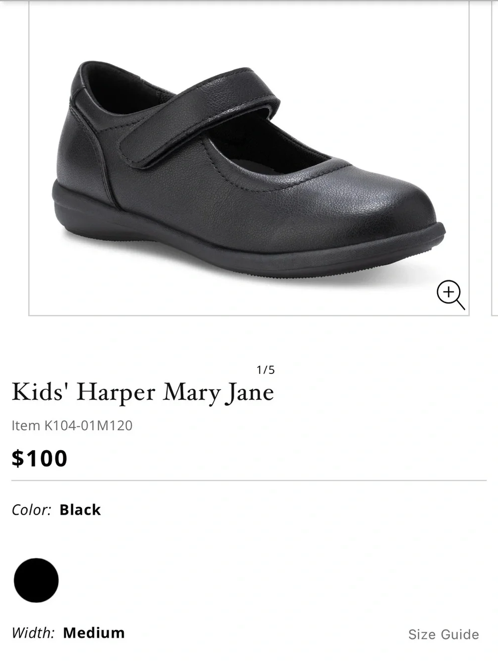 Eastland Black Girls Mary Jane School Shoes